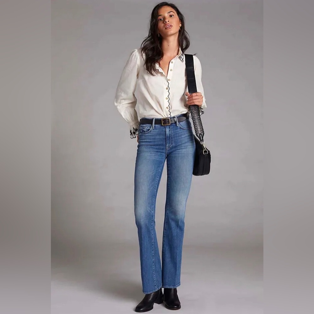 MOTHER Denim The Weekender Love Bombs High Rise Flare Leg